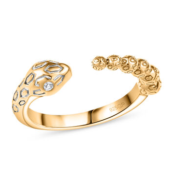 GP Trionfo Kollektion- Schlangen Diamantakzenten und Kanchanaburi blauer Saphir zweifarbiger Ring
