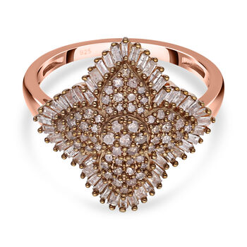 Nat&uuml;rlicher Champagner Diamant Cluster Ring - 1 ct.