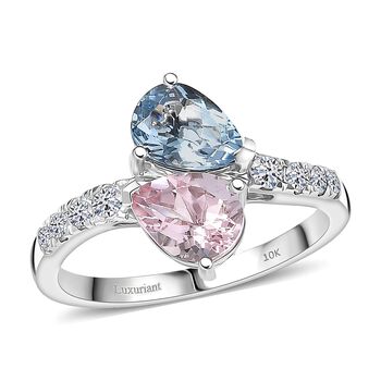 Luxuriant - AAA Aquamarin, Rosa Morganit Ring 417 Gold (Gr&ouml;&szlig;e 20.00) ca. 3.03 ct
