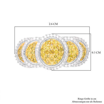 Wei&szlig;er und gelber Diamant-Ring - 1 ct.