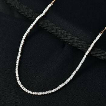 LUXURIANT VS-EF Labor Diamant 45cm Halskette, 925 Silber 750 Ros&eacute;gold Vermeil - 4,14 ct.