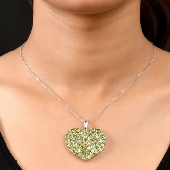 D'joy Nat&uuml;rlicher Peridot Anh&auml;nger 925 Silber rhodiniert ca. 12.04 ct