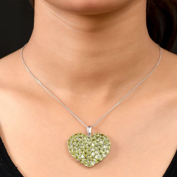 D'joy Nat&uuml;rlicher Peridot Anh&auml;nger 925 Silber rhodiniert ca. 12.04 ct image number 3