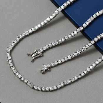 LUXURIANT SGL zertifizierte SI-GH Labor Diamant 45cm Halskette, 925 Silber rhodiniert - 10 ct.