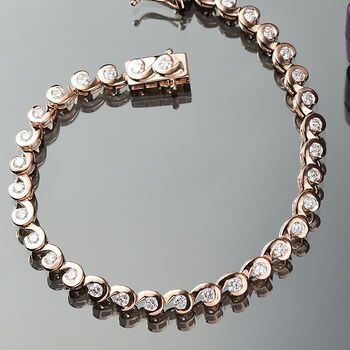 LUXURIANT DIAMOND- SI Labor Diamant 19cm Armband, 925 Silber 750 Ros&eacute;gold Vermeil - 2,51 ct.