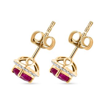 AAA Taveta Rubin und Diamant Ohrringe in 417 Gold - 2,40 ct.