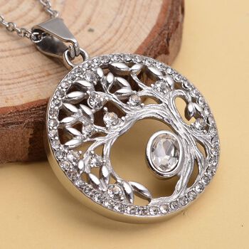 Wei&szlig;er Kristall-Anh&auml;nger mit Kette - 2,60 ct.