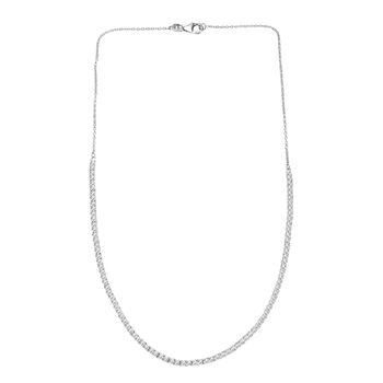 LUXURIANT VS-EF Labor Diamant 45cm Halskette, 925 Silber rhodiniert - 4,14 ct.