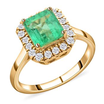 ILIANA zertifiziert und gepr&uuml;ft AAA kolumbianischer Smaragd und SI Diamant Ring in 750 Gold - 1,85 ct.