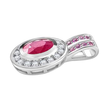Montepuez-Rubin und Moissanit Anh&auml;nger, ca. 2,12 ct.