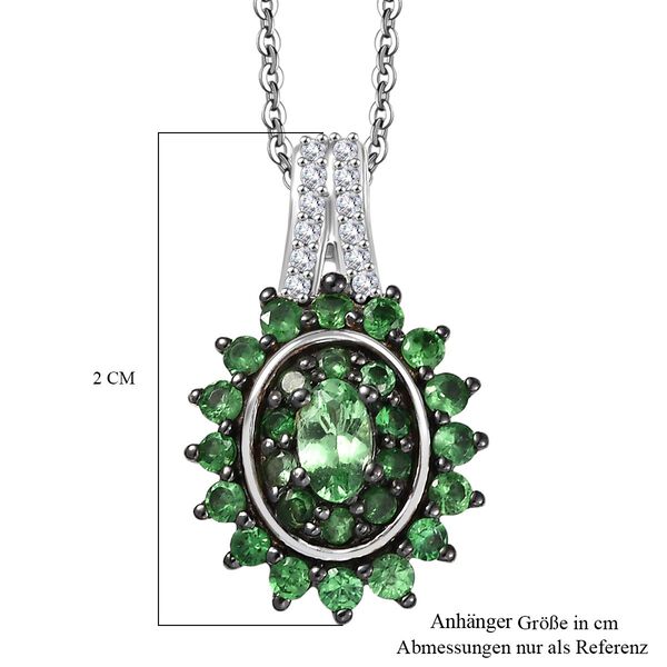 D'Joy AA Tsavorite Granat und Zirkon Ring und Anh&auml;nger mit 50cm Kette image number 7
