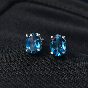 D'Joy London Blau Topas Ohrringe 925 Silber rhodiniert ca. 1,88 ct.