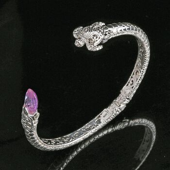 Royal Bali Kollektion- afrikanischer Amethyst 19cm Armreif - 4 ct.