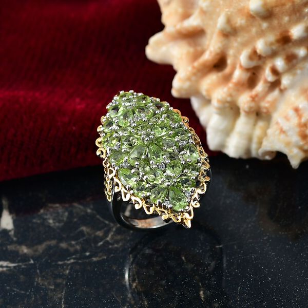 D&rsquo;Joy Peridot und Zirkon zweifarbiger Ring und Anh&auml;nger mit 50cm Kette image number 9