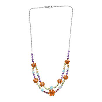 D'Joy AA Salamanca Feueropal, &auml;thiopische Welo Opal und Multi-Edelstein 45cm Halskette - 13,41 ct.