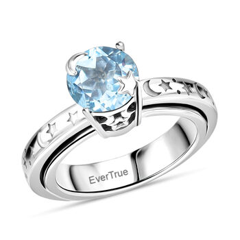 EverTrue AA himmelblauer Topas Spinning Ring - 2,35 ct.