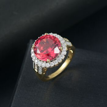 D'Joy Labor Padparadscha Saphir und Moissanit Ring - 9,22 ct.