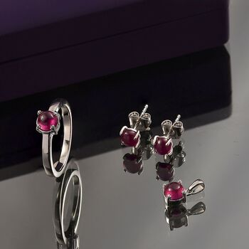 D'Joy Afrikanisches Rubin Schmuckset, 925 Silber rhodiniert - 2,54 ct.