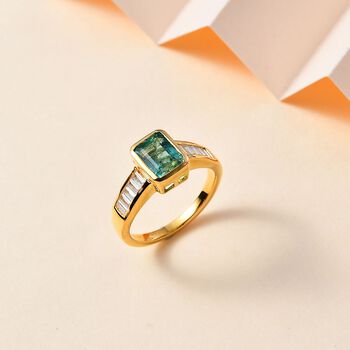 Kagem sambischer Smaragd und Moissanit-Ring - 2,05 ct.
