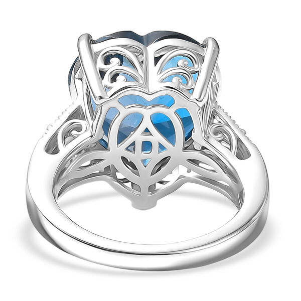 D'Joy London Blautopas und Moissanit Ring - 14,06 ct. image number 6