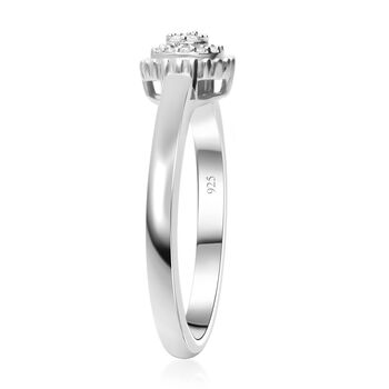Diamant Ring, 925 Silber platiniert