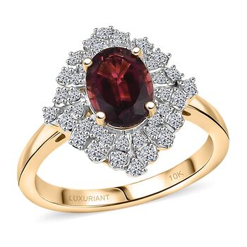 LUXURIANT AAA Rubellit und Labor Diamant Ring in 417 Gold - 1,78 ct.