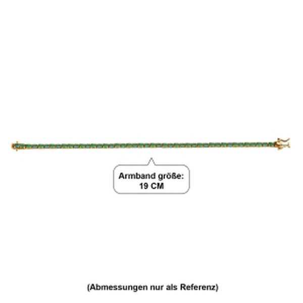 D'Joy AAA Kagem Sambischer Smaragd Armband ca. 19 cm 925 Silber 750 Gelbgold vermeil ca. 7,13 ct. image number 5