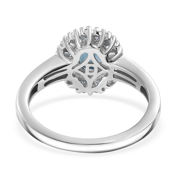 D'Joy London Blau Topas, Moissanit Ring 925 Silber rhodiniert (Gr&ouml;&szlig;e 18.00) ca. 1.42 ct image number 6