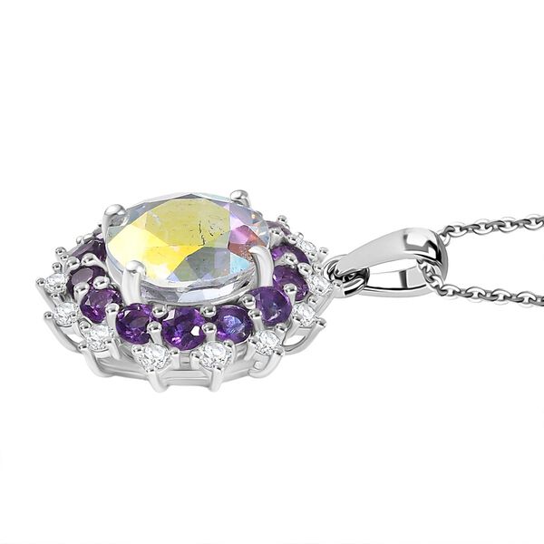 D'Joy Merkur mystischer Topas, afrikanischer Amethyst und Zirkon Ring und Anh&auml;nger mit 45cm Kette image number 7