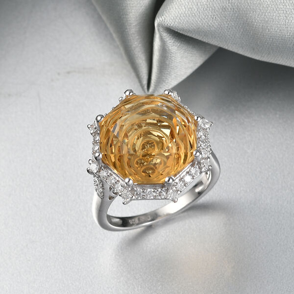 D'Joy Citrin und Moissanit Ring und Anh&auml;nger mit 50cm Kette image number 9