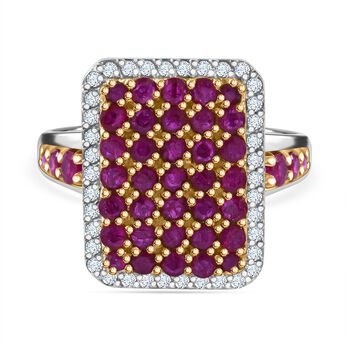 AA nat&uuml;rlicher Mosambik Rubin  und Zirkon-Ring - 2,45 ct.