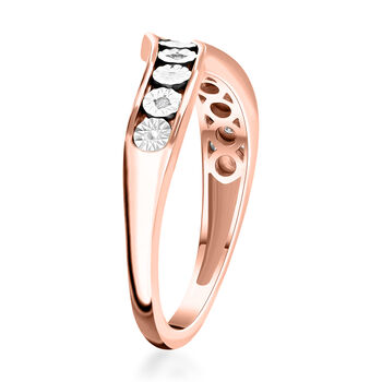 Wishbone Diamond Ring, 925 Silber mit Ros&eacute;gold Vermeil