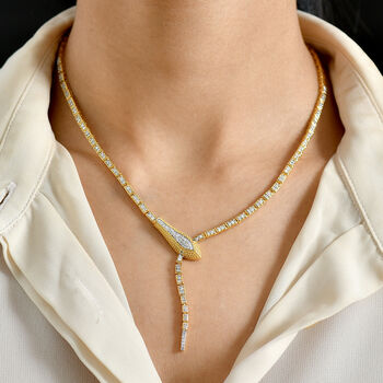 LUXURIANT SGL zertifizierte SI-GH Labor wei&szlig;e und blaue Diamant 45cm Halskette - 1,93 ct.