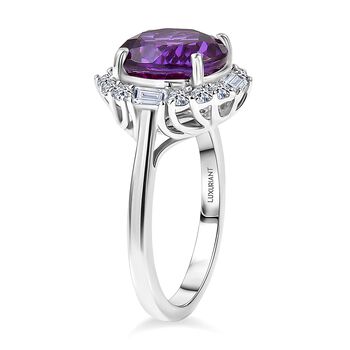 LUXURIANT AAA Labor Farbwechsel-Saphir und Labor Diamant Ring in 417 Wei&szlig;gold - 5 ct.