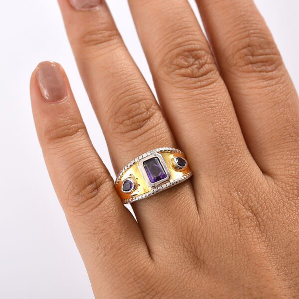 Afrikanischer Amethyst Ring Messing (Gr&ouml;&szlig;e 18.00) ca. 1,29 ct image number 3