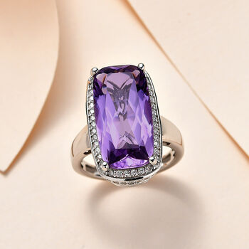Rosa Amethyst und Zirkon Ring - 12,06 ct.