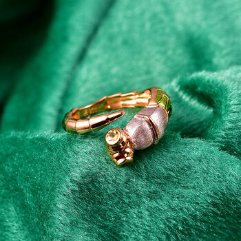 GP - AA Peridot, Kanchanaburi Blauer Saphir Ring 925 Silber 750 Vergoldet (Gr&ouml;&szlig;e 17.00)