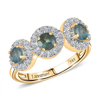 Luxuriant - AAA Alexandrit, Lab Grown Diamant Ring 585 Gold (Gr&ouml;&szlig;e 17.00) ca. 1.20 ct