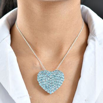 D'Joy blauer Zirkon Anh&auml;nger mit 45cm Kette - 21,37 ct.