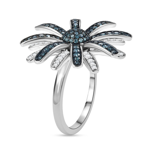 D'Joy blauer und wei&szlig;er Diamant Ring und Anh&auml;nger mit 50cm Kette image number 12