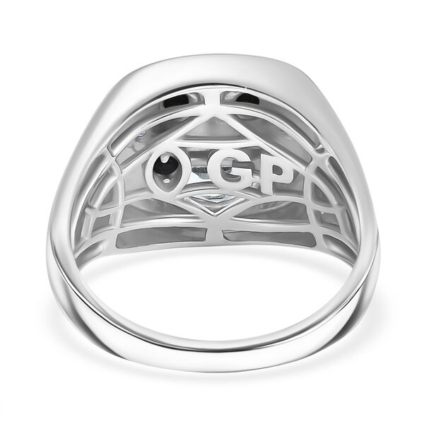 GP Celestial Kollektion- himmelblauer Topas, schwarzer Spinell und blauer Saphir Ring, 925 Silber platiniert - 0,52 ct. image number 7
