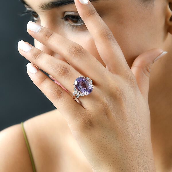 Rose De France Amethyst und Zirkon-Ring - 9,21 ct. image number 3