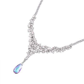 Wei&szlig;e und lila Kristall-Halskette, 50 cm - 25 ct.