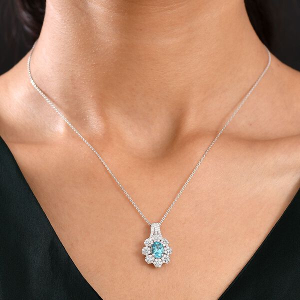 D'Joy AAA Betroka blauer Apatit und Moissanit Ring und Anh&auml;nger mit 50cm Kette image number 2