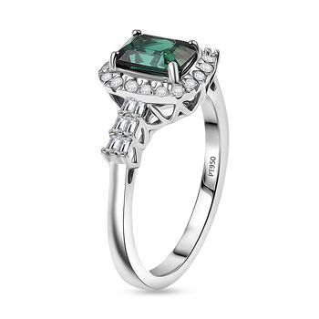 Rhapsody AAAA Pirineu Lagoon Tourmaline, Wei&szlig;er Diamant Ring 950 Platin (Gr&ouml;&szlig;e 16.50) ca. 1,44 ct