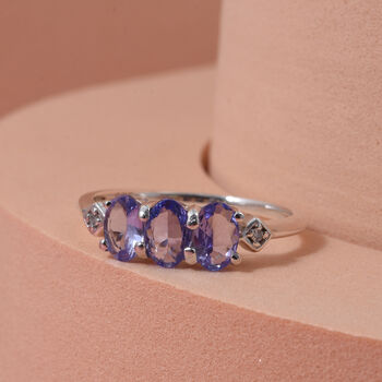 Tansanit und Labor Diamant Ring - 1,35 ct.