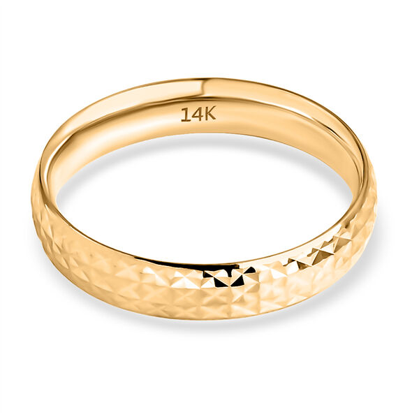 585er Goldring mit Diamantschliffmuster und 375er Gold Kreuz-Anh&auml;nger image number 6
