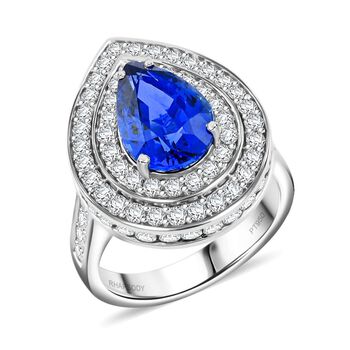 Chairman's Vault Collection - zertifiziert und gepr&uuml;ft RHAPSODY AAAA Ceylonfarbener Saphir und VS-EF Diamant Ring in 950 Platin - 6,05 ct.