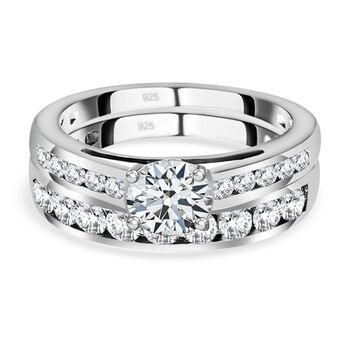 Funkelnde K&ouml;nigin- 2er-Set Moissanit Ringe- 1,38 ct.