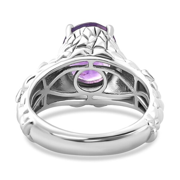 Afrikanischer Amethyst, Wei&szlig;er Zirkon Ring Messing (Gr&ouml;&szlig;e 17.00) ca. 2,84 ct image number 5